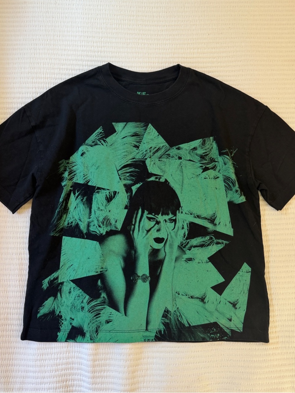 Taylor Swift “Life of a Showgirl” Official Merch Tee Black Green S — Never Worn